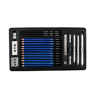 

H&B 23Pcs Art Supplies Sketch Tool Set Professional Drawing Sketching Pencils with Carrying Case for Beginners Students Painters