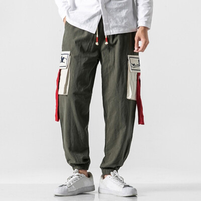

Gobestart Mens New Style Short-Legged Trousers For Leisure Overalls Fashion Retro Trouser