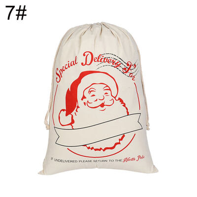 

Christmas Santa Claus Deer Pattern Gift Bag Goody Pouch Backpack with Drawstring