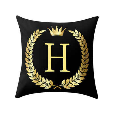 

〖Follure〗Pillow Cover Black&Gold Letter Pillowcase Sofa Cushion Cover Home Decor