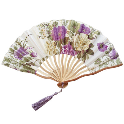 

Siaonvr Chinese Style Hand Held Fan Bamboo Paper Folding Fan Party Wedding Decor