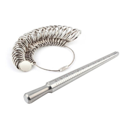 

Silver Ring-sizer Gauge Tool Finger Sizing Measuring Stick Metal Ring Mandrel