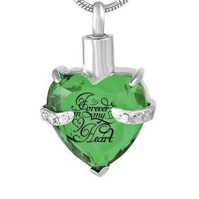 

Always in my heart Necklace for Ashes Love Heart Cremation Memorial Keepsake Pendant Necklace Jewelry 12 Month