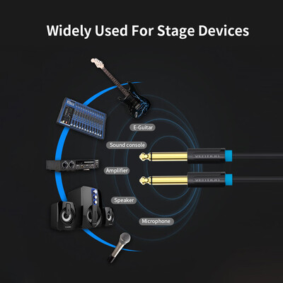 

VENTION 65mm Audio Cable Male to Male Audio Cable HiFi Gold-plated for GuitarAmplifier Microphone 10m Black