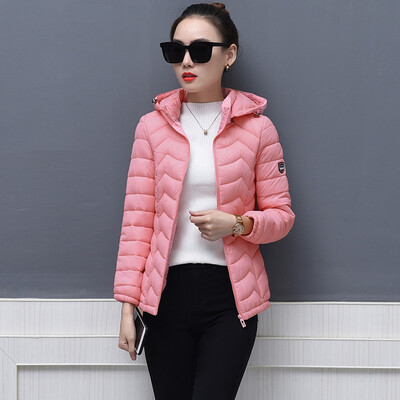

Tailored Fashion Women Outerwear Long Sleeve Tops Solid Hooded Jackets Cotton-padded Coat