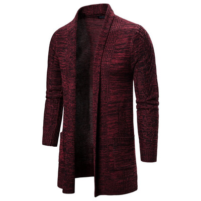

Toponeto Mens Casual Solid Knit Trench Coat Jacket Cardigan Long Sleeve Outwear Blouse
