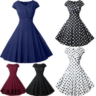 

Women Dress Vintage Style Swing Evening Party Sleeveless Rockabilly Retro Dress