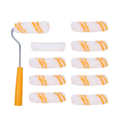 

1 Bracket 10 Brushes Paint Roller Corrosion Wall Paint Brush SetResistance Painting Brush House Decoration Painting Supplies