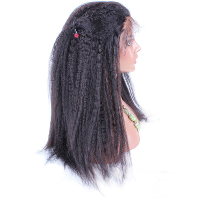 

Dolago Kinky Straight 360 Lace Frontal Wig 150 Malaysian Coarse Yaki Human Hair Wigs With Baby Hair Natural Color