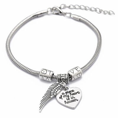 

New Fashion Heart And Wing Bracelet Women Girl Couples Jewelry Birthday Gift