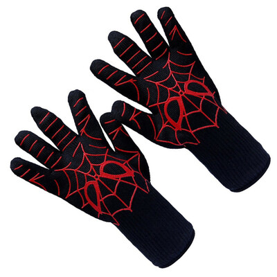 

2Pcs BBQ Grilling Glove Silicone Cooking Heat Resistant Insulated Oven Mitt