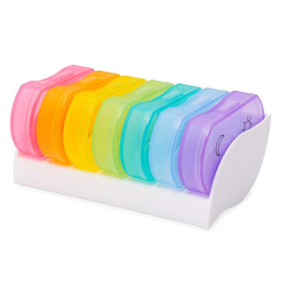 

7 Days Weekly Pill Box Portable Packaging Of Multicolor Rainbow Vitamin Medicine Box Can Store Pill Mini Tablet Box New Sale