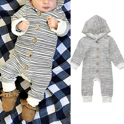 

Newborn Infant Baby Boys Girls Striped Romper Jumpsuit Bodysuit Clothes Outfits