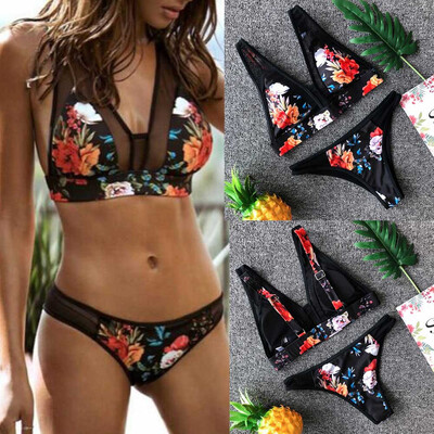 

Saidsome Women Print Fashion Push-Up Padded Bra Beach Bikini Set Swimsuit Swimwear
