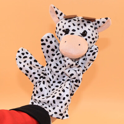 

Gobestart Baby Kids Child Milk Cow Animal Finger Puppet Infant Kid Toy Plush Toys