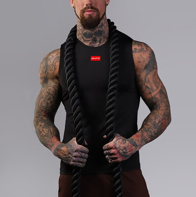 

Toponeto Mens Leter vest jacket Lightweight Patchwork Sleeveless Contrast Hoodie