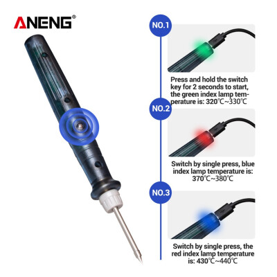 

〖Follure〗Portable USB Soldering Iron Pen 5V 8W Mini Tip Button Switch Electric Powered