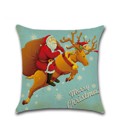 

Tailored Merry Christmas Pillow Cases Linen Sofa Cushion Cover Home Decor