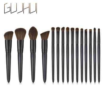 

〖Follure〗15PCS Black Wooden Cosmetic Makeup Brush Foundation Powder Eyeshadow Brush