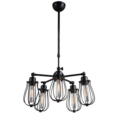 

Baycheer HL371371 LOFT Cage Bulb Style Burt LED Pendant Light with 5 Lights