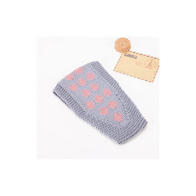 

Crochet Headbands Polka Dot Hair Accessories with Plastic Button Gray 140x130x4mm
