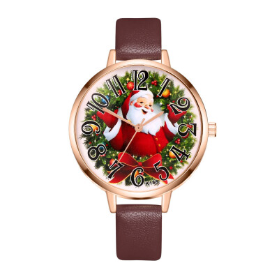 

New Year Watches men&women students watch Christmas gift High Quality Leather Santa Claus casual ladies quartz watch &Ff