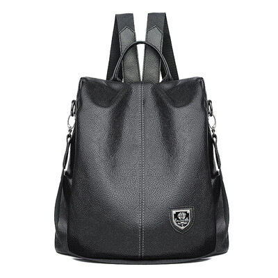 

Pu soft leather bag 2019 backpack multi-function business casual backpack