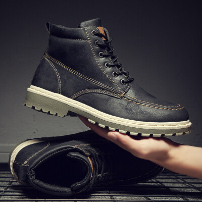 

Mens Martin boots England high shoes fashion mens tide shoes tooling wild lace boots