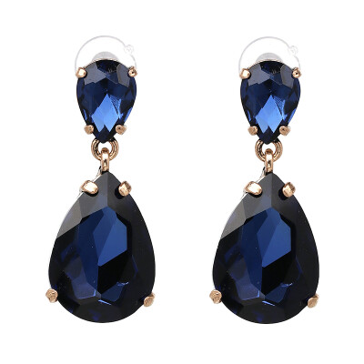 

2019 New Arrival Fashion Luxury Statement Jewelry Big Crystsal Pendant Dangle Earring Sweety For Women Wholesale J50048