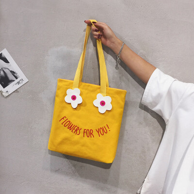 

Small fresh girl bag female 2019 new wave Korean version of casual wild shoulder bag large capacity canvas bag