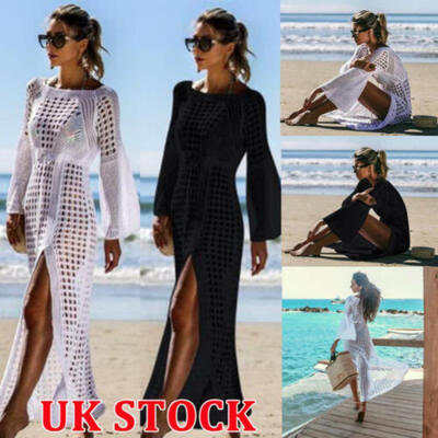 

Hot Women Girl Summer Hollow Knit Bikini Swimwear Cover up Crochet Beach Dress