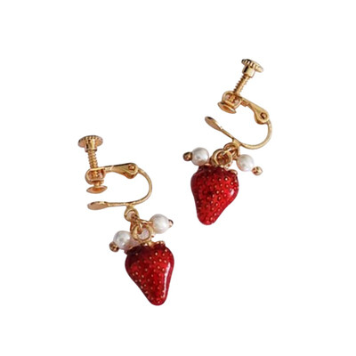 

Sweet Earrings Jewelry Cute Fruit Strawberry Dangle Earrings For Women Birthday Gift Cute Earrings Fashion Jewelry