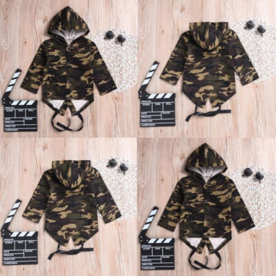 

Fashion Toddler Kids Baby Boy Girl outerwear Hooded coats Camo Jacket Baby Clothes 0-24M