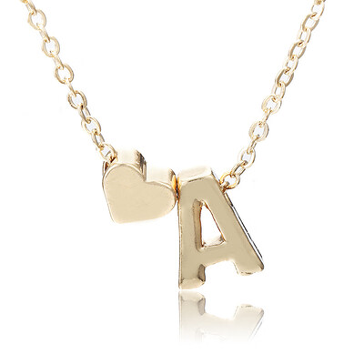 

Stainless Steel Jewelry Choker Necklace Letter Necklace Women Gold Chain Female Nameplate Heart Necklace Copper Boho Girlfriend
