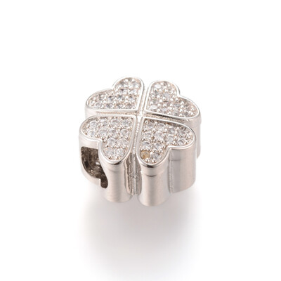 

Alloy Rhinestone European Beads Large Hole Beads Clover Crystal 137x129mm