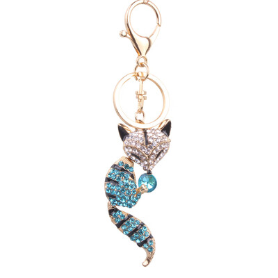 

Korean version of the diamond fox alloy key chain fashion bag ornaments wholesale car accessories mobile phone pendant
