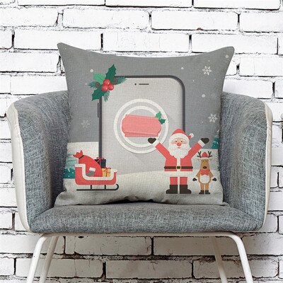 

Siaonvr Home Decor Cushion Cover Merry Christmas Pillowcase Sofa Throw Pillow Covers