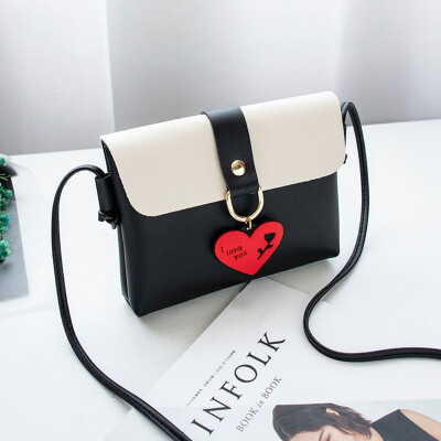 

Women Bags Fashion Girls Casual Heart Shoulder Contrast Color Phone Autumn Winter Version New Change Packet Crossbody Bag