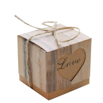 

FUNNYBUNNY Love Heart Imitation Bark Gift Bag for Wedding Party Birthday Bridal Shower Decoration