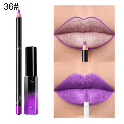 

2Pcs Waterproof Matte Lipliner Pen Long Lasting Lip Gloss Glaze Lipstick Makeup