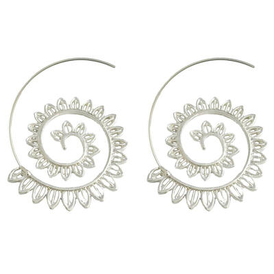 

EK794 Bohemian Round Spiral Drop Earrings Big Ethnic Gold Silver Color Punk Whirlpool Gear Earrings for Women Fashion Jewelry