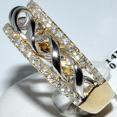 

Temperamental Golden Womens Diamond Striped Ring Shiny Party Gift