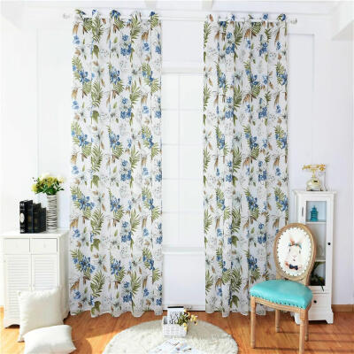 

Flowers Printed Sheer Voile Tulle Curtains for Living Bedroom Window Drapes