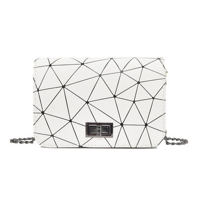

2019 New Style Plaid Hasp Chains Flap Fashion Womens Handbags Shoulder Bags Geometry Plaid Purse Messenger Bag