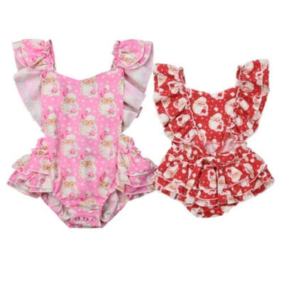 

Xmas Newborn Baby Girl Plaid Ruffle Tutu Romper Bodysuit Dress Outfits Clothes