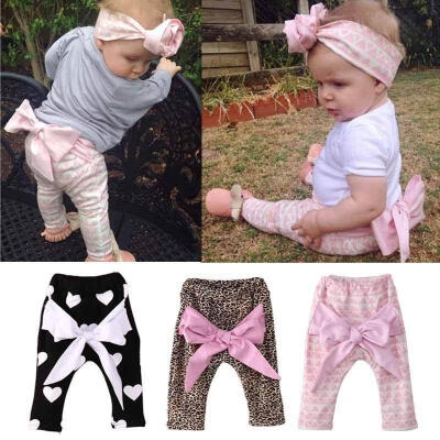 

Toddler Boys Girls kids Pants Baby Warmer PP pants Leggings Trousers Big Bowknot