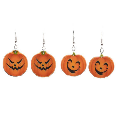 

Women New Style Persoanlity Halloween Party Pumpkin Shape Concise Acrylic Dangle Earrings