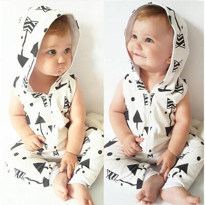 

Newborn Infant Baby Boys Girls Romper Hooded Jumpsuit Bodysuit Clothes Outfit