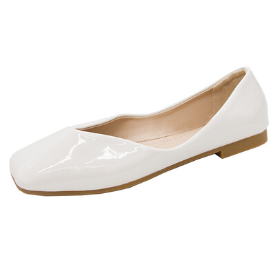 

Summer Korean fashion square head shallow flat sole ins fairy wind soft comfortable bean shoes