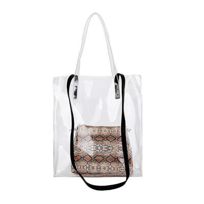 

2pcsset Transparent PVC Jelly Totes Women Snake Clutch Shoulder Handbags
